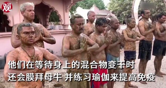 印度民眾涂滿牛糞抵御新冠,專家警告牛糞能抵御新冠病毒沒科學依據