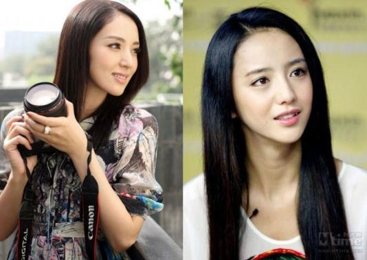 國內(nèi)外男女明星爆笑撞臉:董璇(左)與佟麗婭