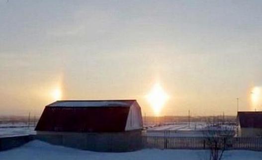 俄羅斯現罕見幻日奇觀“三日凌空”驚呆眾民